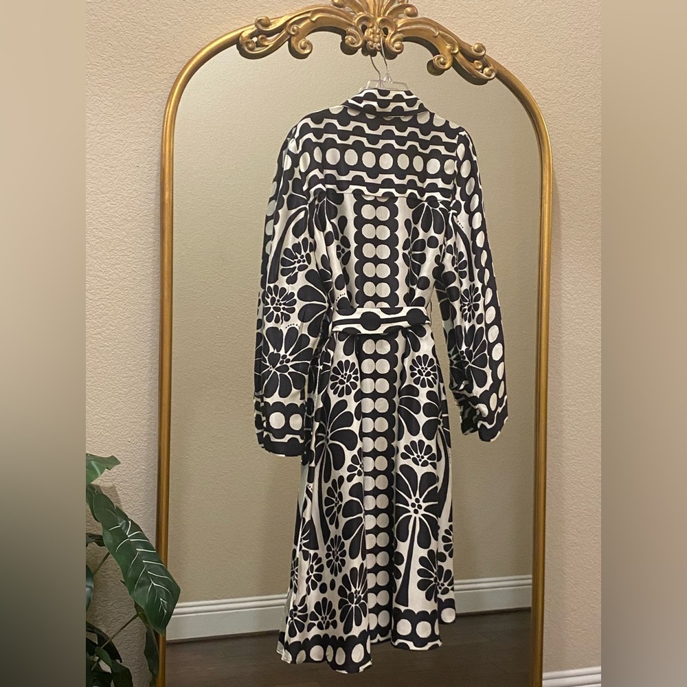 Farm Rio Palermo Long-Sleeve Belted Midi Dress Size XS - Picture 8 of 15